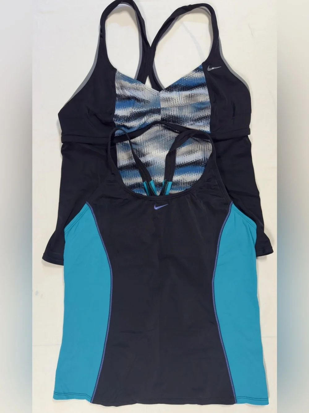 Nike Womens XL Tankini Swim Tops Racerback Athletic Swimsuit Lot of 2